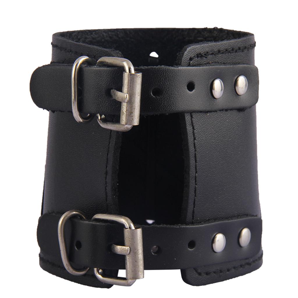 Punk Rock Gothic Leather Wrist Bracer Guards Arm Protector Wristband Brown