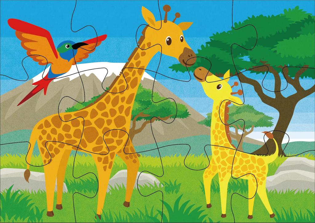 Kumon STEP 2 Jigsaw Cute Animal Educational Toy for or Ages 2 and KUMON Publishing's Puzzle Family, Kids, 9-Piece, 12-Piece, 16-Piece, 20-Piece Sets,