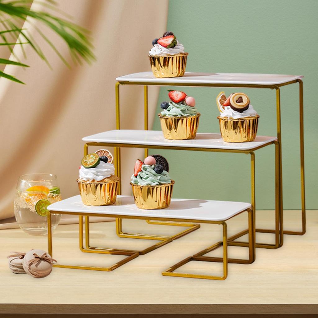 3 Tier Cake Stand for Display, Home Decor Display Rack, Metal Cooking Organizing, Tableware