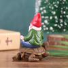 Gartenzwerg Figur Lustiger Zwerg Sitzt Auf Schildkröte Statue Zwerg Ornament