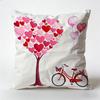 1Pcs Valentine's Day Pillow Cover, Love Tree Red Car Style Pillow Cover On White Background