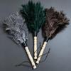 Feather Duster Wooden Handle Duster Anti-Static Dust Removal Dusters Ostrich Duster Feather Fur Brush For Home Cleaning Tools