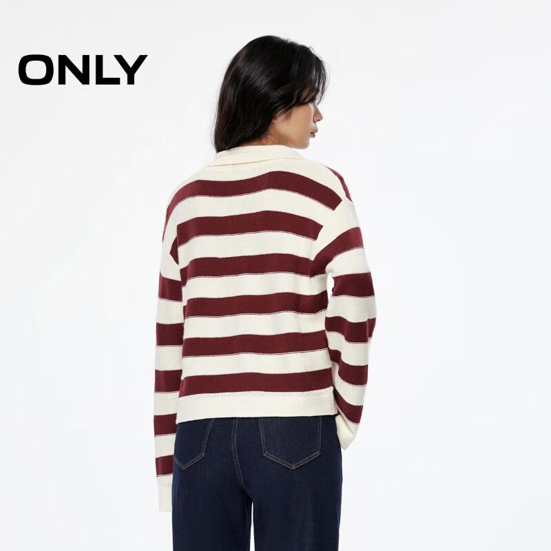 Only Women's V-Neck Striped Drop Shoulder Knit Sweater