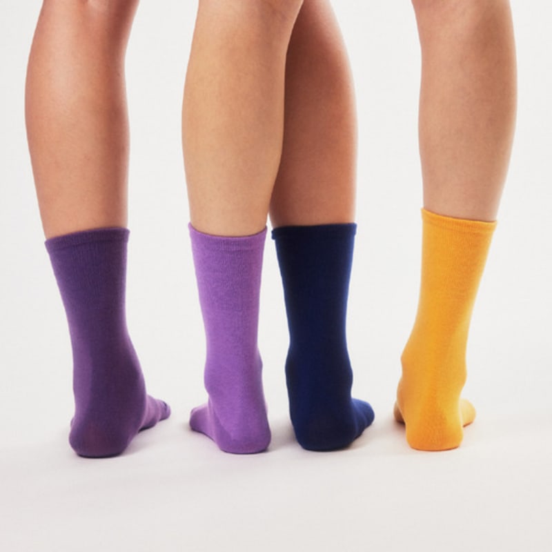 BOCION Tangerine Sherbet Solid Color Long Socks
