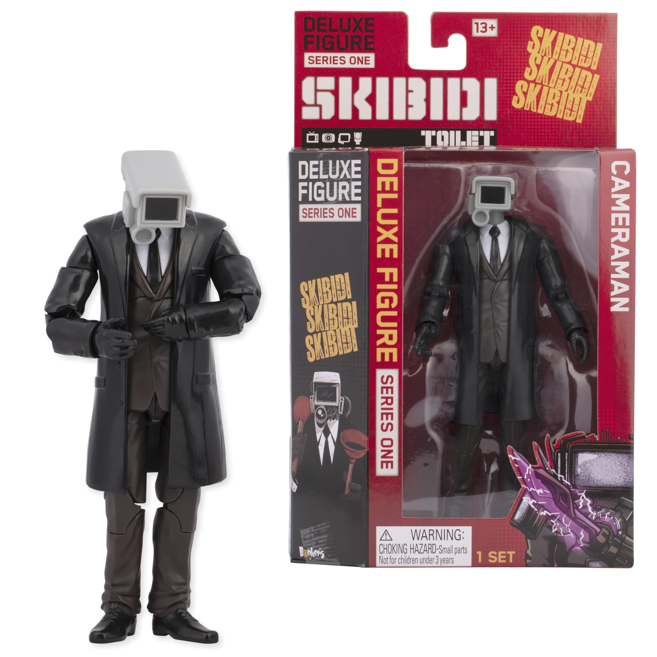 

Skibidi Toilet Deluxe Figure, Photographer, Collectible Figure, Officially Licensed Toilet Merchandise, Black