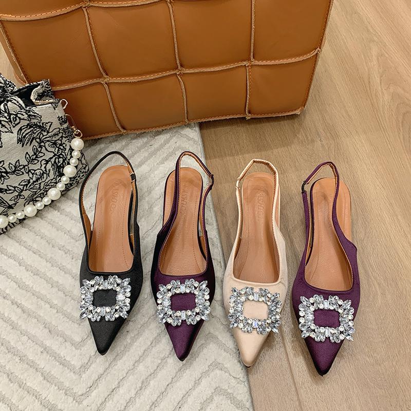 Pointy Single-shoe Women New Spring Stiletto Sandals French with Skirt Temperament Pink High Heels Dress Shoes High Heel Pumps