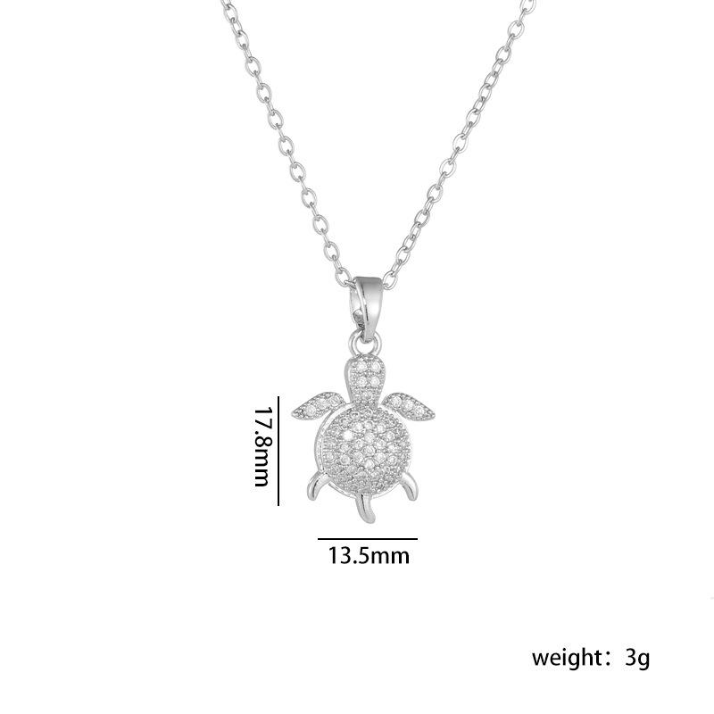 Colorful Zircon Cute  Sea Tortoise Pendant Necklaces for Women Girls Jewelry Gifts Turtle Zircon Pendant Necklace Birthday Gifts