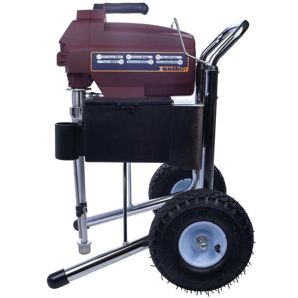 Zenthril Agregat Malarski Vortex E StandPro – Wydajność 3000W, Ciśnienie 20MPa | Wydajność 3,5L/min, Mobilny Wózek Transportowy