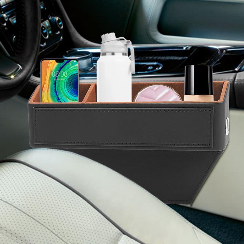 Car Side Seat Pocket Space-Saving Organizer Car Seat Side Filler Pocket SUV Truck And Minivan Multi-Functional Console Side Box