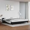 Vidaxl Bed Frame with Headboard Without Mattress, Black, 200X200 Cm
