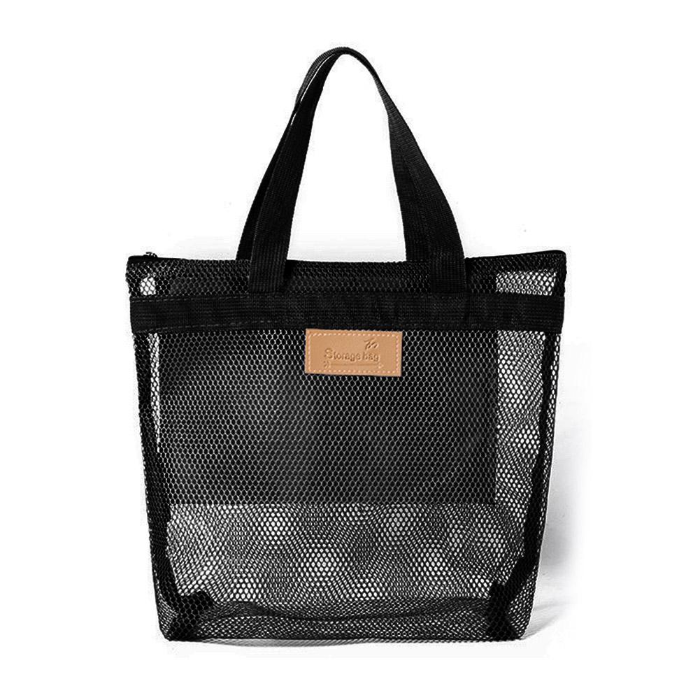 Mesh Hand-held Makeup Bag Toiletry Storage Bags Travel Beach Bags Lightweight Washing Bag Outdoor Swimming Bath Bag