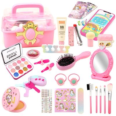 CORPER TOYS Makeup Set for Includes Storage Sound and Pretend Birthday Gift for Ages 6 and Up Girls, Cellphone, Key, Stickers, Box, Light, Dresser,
