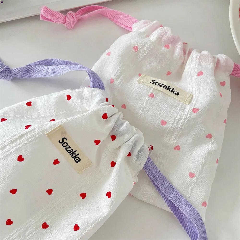Cute Small Coin Purse Case Drawstring Bag for Women Girls Jewelry Lipstick Cosmetic Storage Pouch