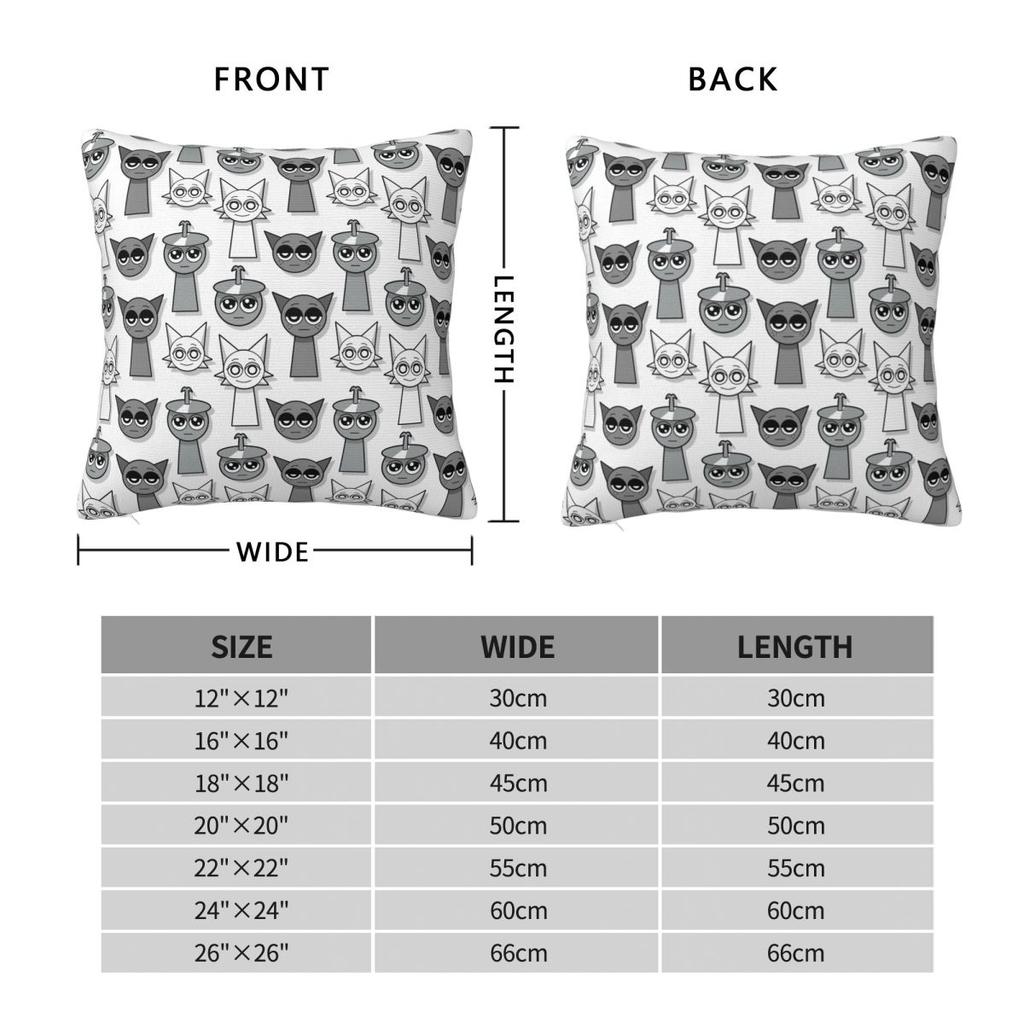 Cartoon Sprunki Game Pillowcase Soft Polyester Cushion Cover Gift Throw Pillow Case Cover Home Square 45X45Cm