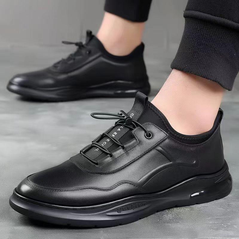 Scarpe da uomo estive nuove nere scarpe da uomo in pelle stringate moda pelle traspirante scarpe da barca