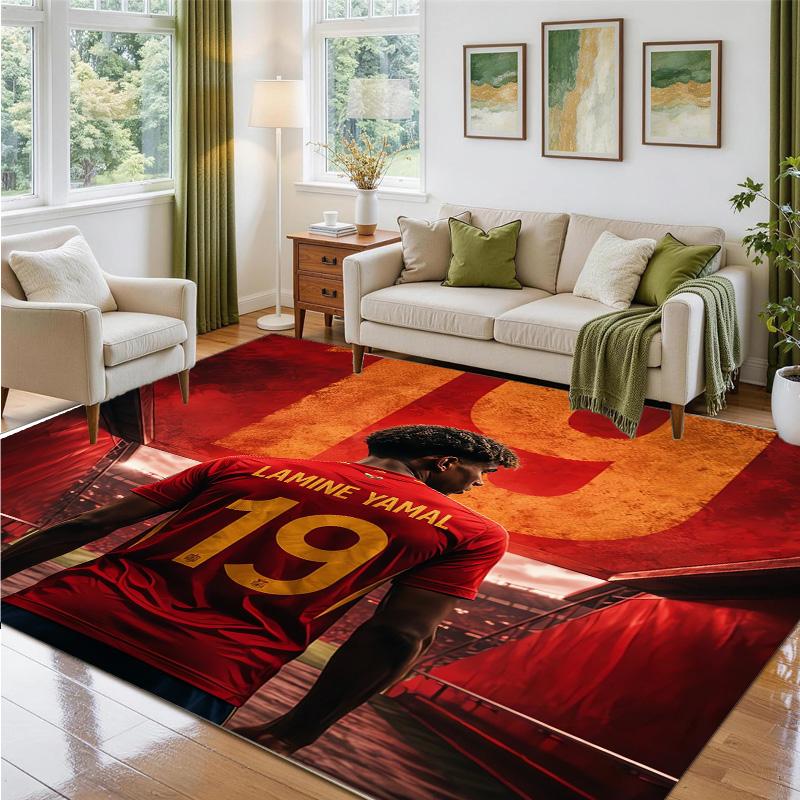 Lamine Yamal Design Crystal Velvet Rug Soft Decorative Mat for Bedroom Entrance