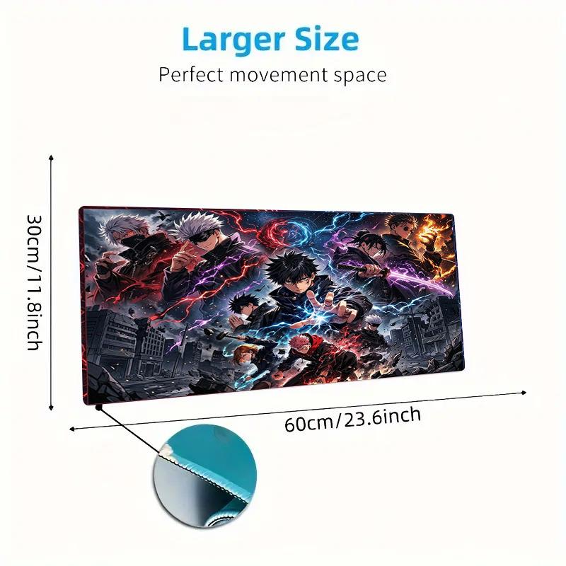 Jujutsu Kaisen Farb-Mauspad Großes Gaming-Tischkissen Rutschfestes Laptop-Tablet Großes Mauspads XXL Matte Mini-PC-Spielmatte Mit Verriegeltem Rand