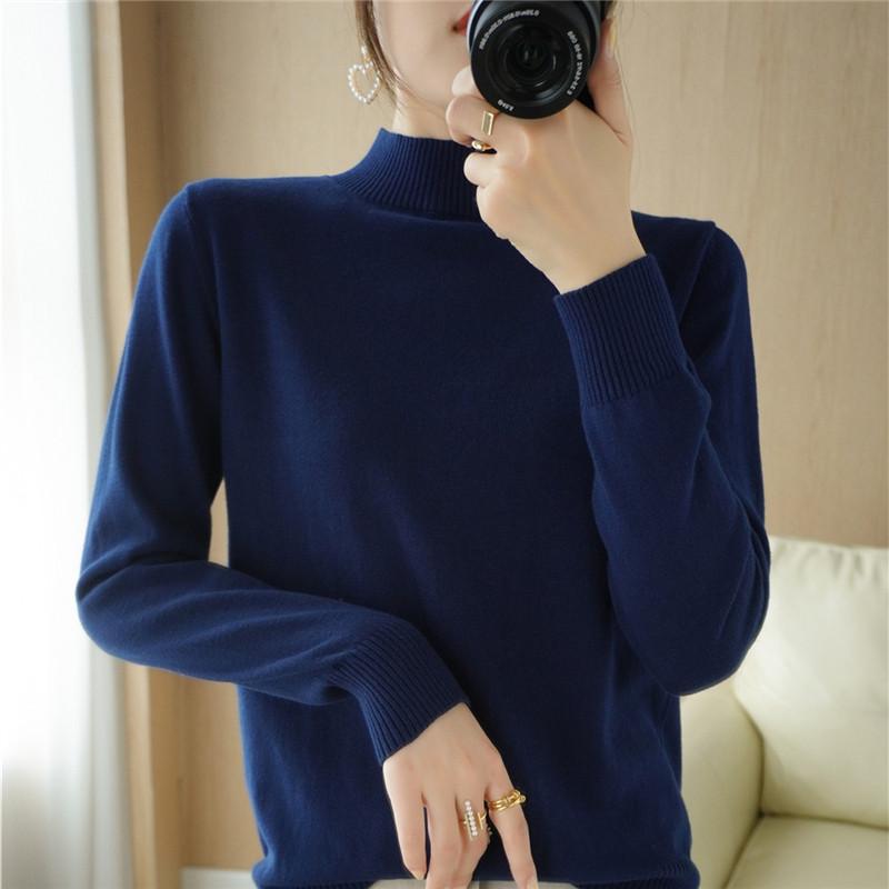 Damegenser MODERN NEW SAGA Vårullgensere Turtleneck strikket genser Høst Dame Jumper Strikket Topp
