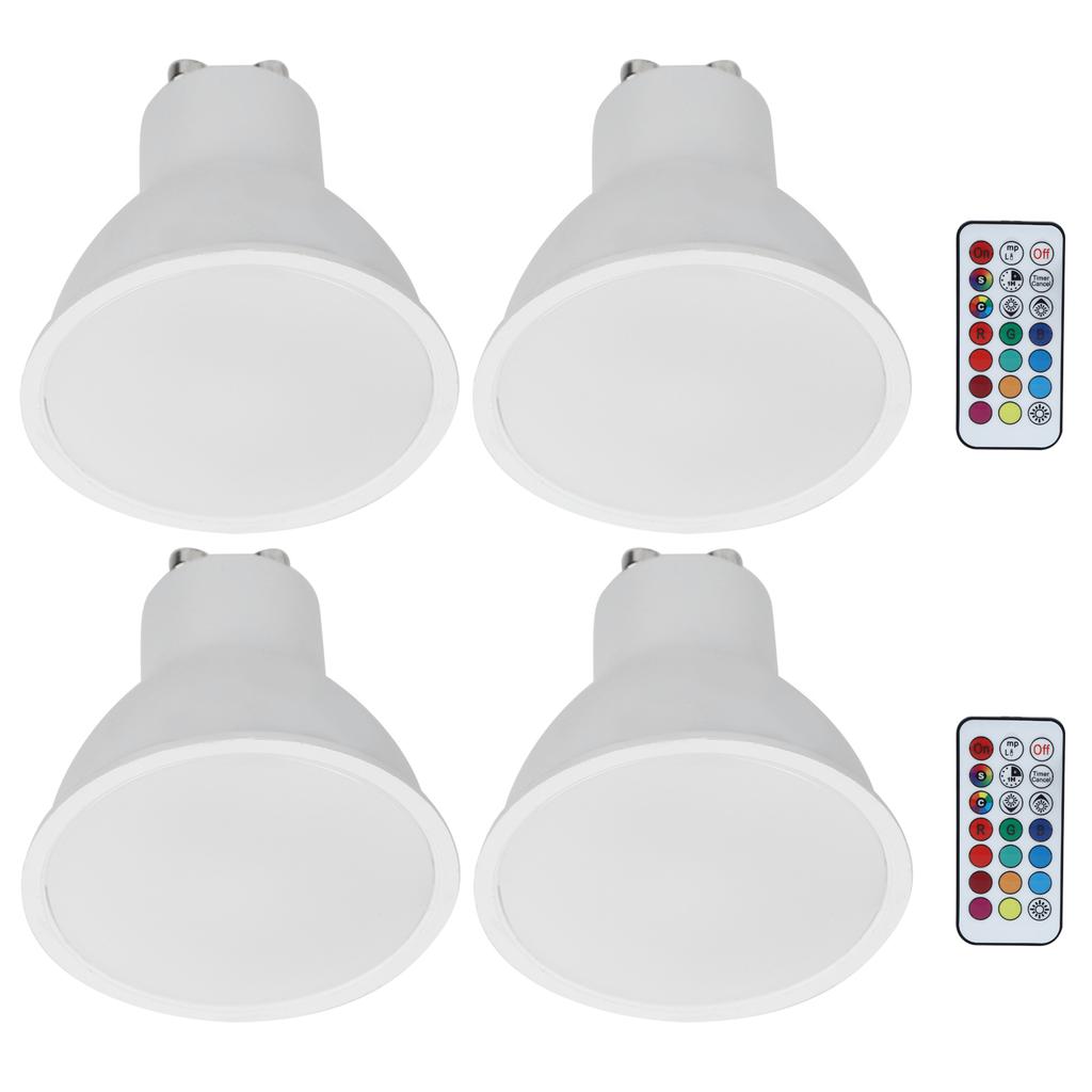 3W RGB Color Changing LED Spotlight Bulb with Remote Control for Bedroom Corridor Hotel Bar 85265V(GU10 RVB blanc chaud)