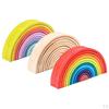 1 Regenbogen Bausteine Holzpuzzle Spielzeug Set