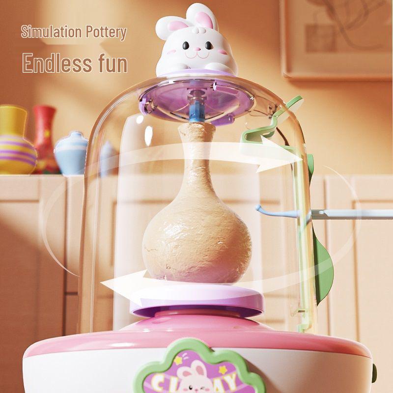Children's Electric Pottery Wheel Set: Clay Tools & DIY Craft Toy for Primary School Students