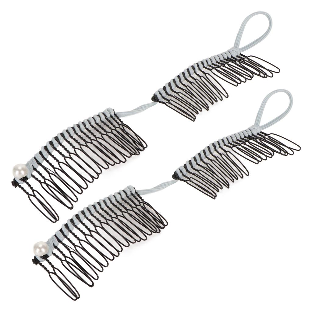 2pcs Banana Hair Clips Fashionable Stretchy Vintage Clincher Comb Tool for Women Thick Wavy Curly Hair