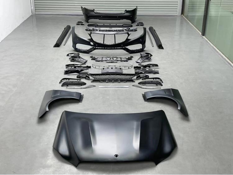 Mercedes-Benz E-Class W212 E63 Carbon Fiber Body Kit: Front & Rear Bumpers, Front Lip, Side Skirts, Rear Lip, Tail Wing, Hood.