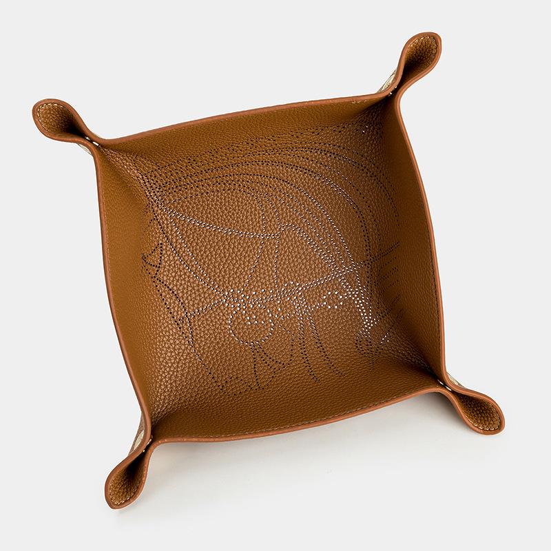 Vassoio portaoggetti in pelle di lusso a forma di testa di cavallo per gioielli e chiavi