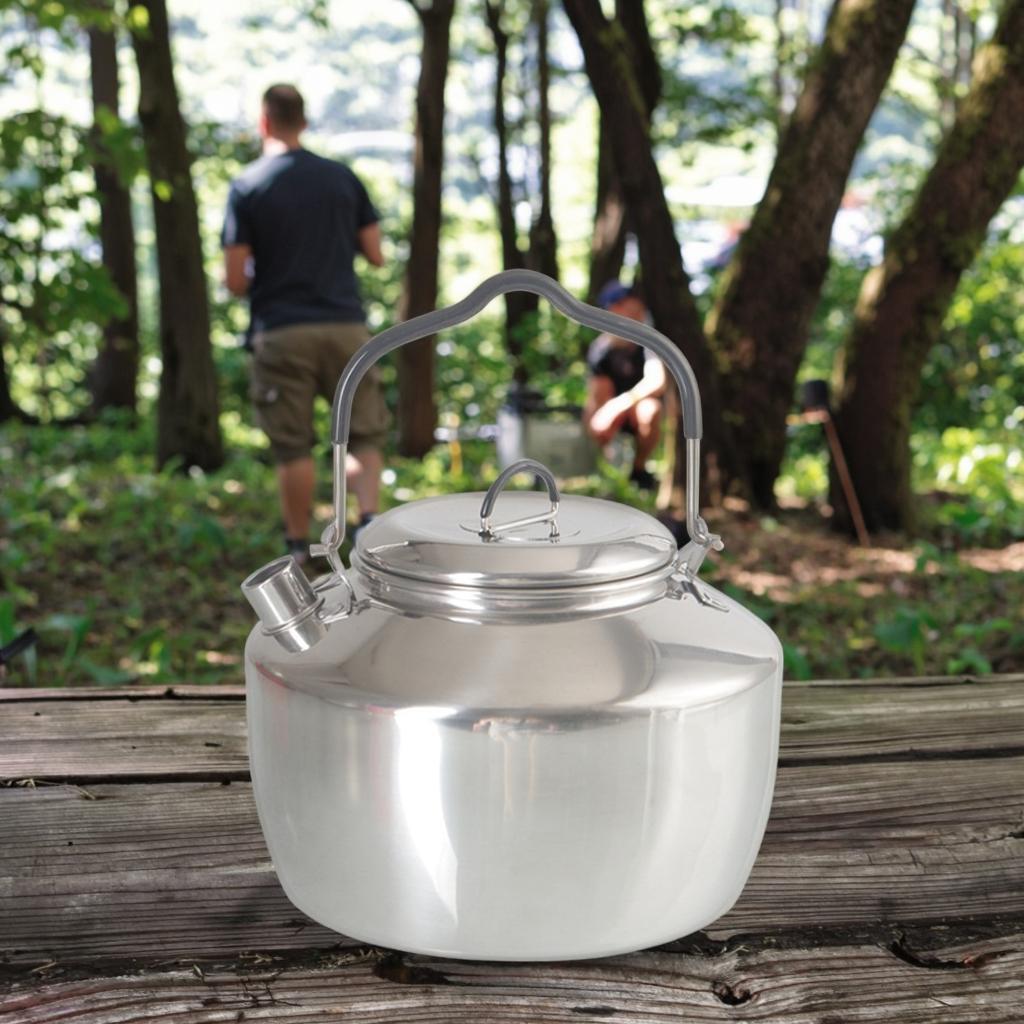 Oem Outdoor Camping Stainless Steel Kettle Handle Camping Hung Pot Portable Coffee Pot Picnic Cooker 1l Teapot Cooking Accessory