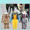 Costume Cosplay Autentico di Pennywise per Bambini Costume da Clown di 'It' di Stephen King per la Festa di Halloween