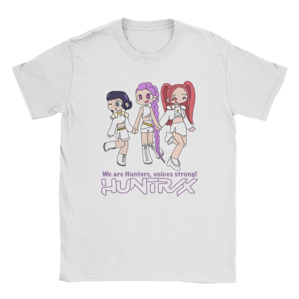 

Мужская Женская Футболка Чиби Хантрикс Из K Pop Охотники на Демонов Юмор Хлопковая Футболка С Коротким Рукавом Футболки С Круглым Вырезом Одежда Лето S