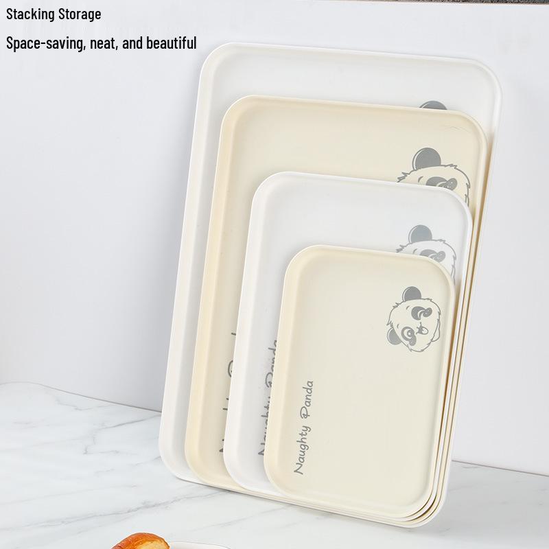 Creamy Cartoon Panda Rectangular Dessert Tray