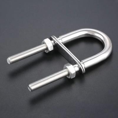 1 Stück Heck-U-Bolzen Metall 304 Edelstahl Bootszubehör Schraubpads mit Mutter Öse Seil Takelage Yachtzubehör