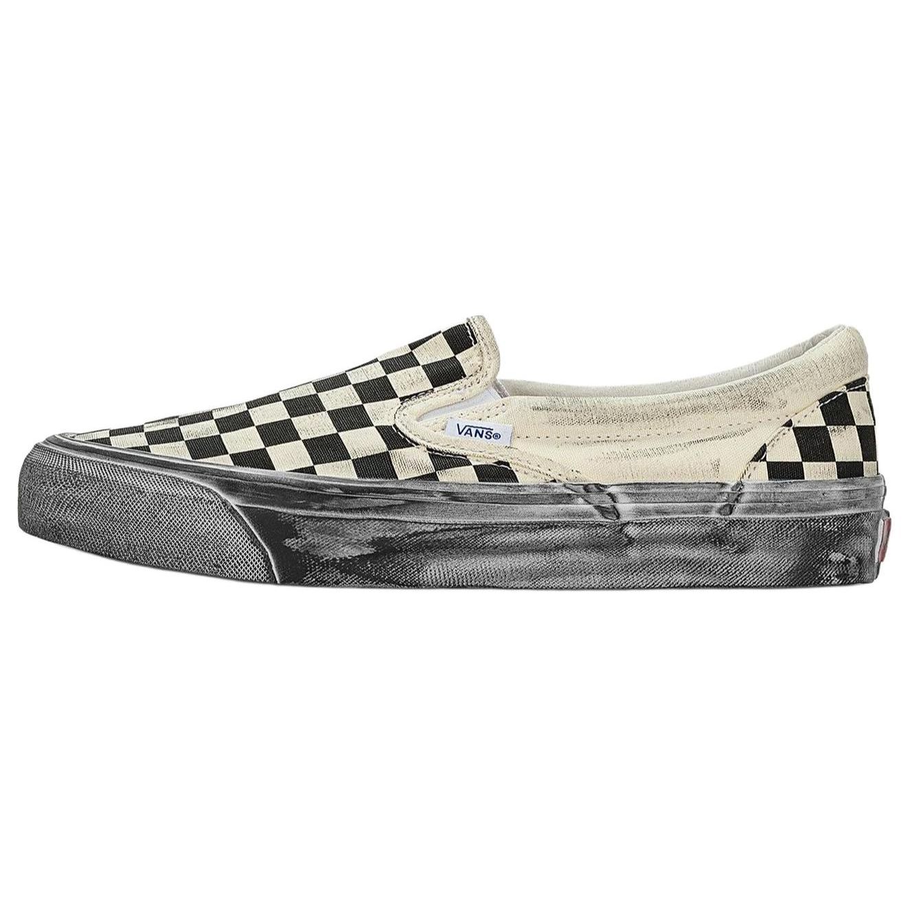 Vans OG Classic Slip-On LX Stressed — черные кроссовки унисекс в шахматную клетку VN0A32QNBKC 36