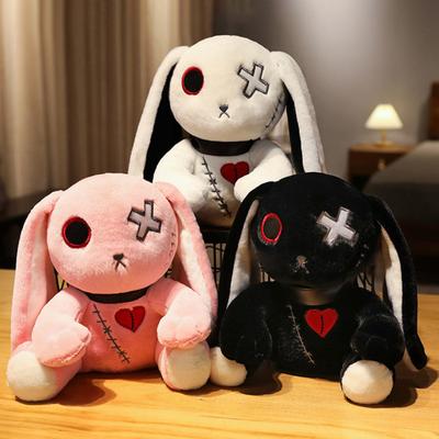 Peluche Lapin 25/30cm Série Sombre Style Rock Gothique Lapin à Longues Oreilles