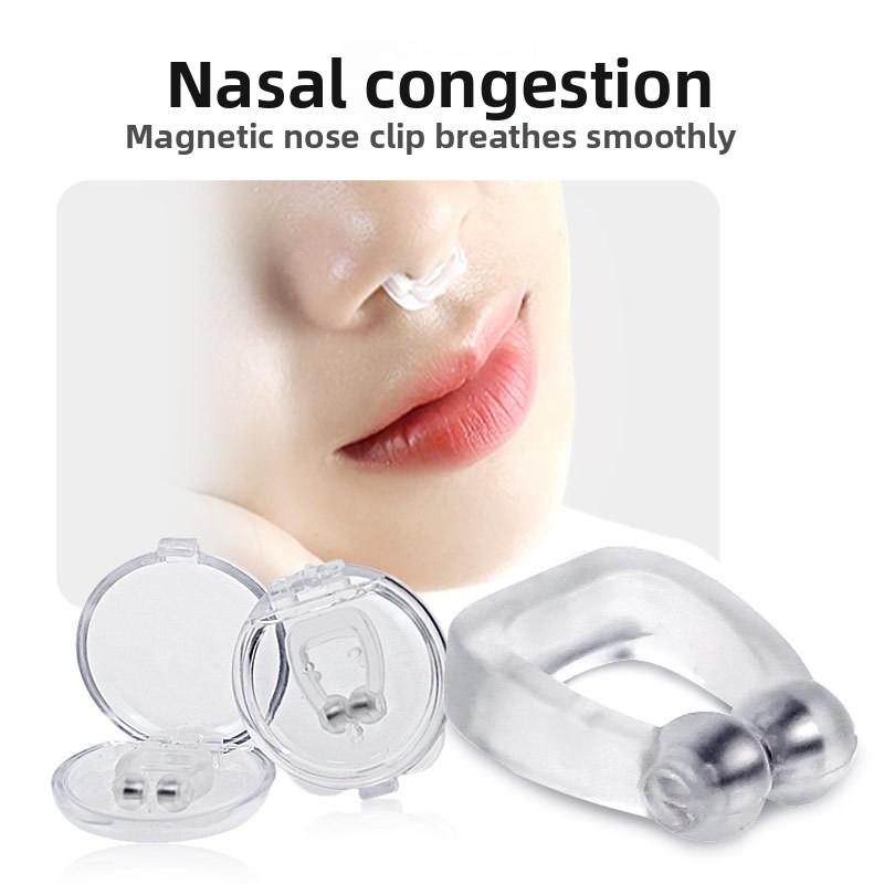 Nose Clip Silicone Magnetic Anti-snoring Device Mini Portable Easy Access Soft Ventilating Nose Clip Physical Therapy