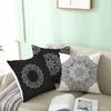 Black and White Ethnic Style Elephant Print Car Cushion Cover Sofa Pillow Cover Homewares