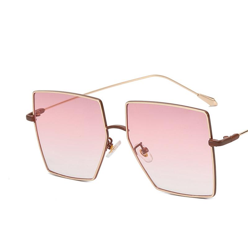 Durable Metal Metal Rectangular Oversized Sun Glasses Glasses Ladies Classic Luxury Sun Eyeglasses For Female Big Spectacle Frame Frame Gradient