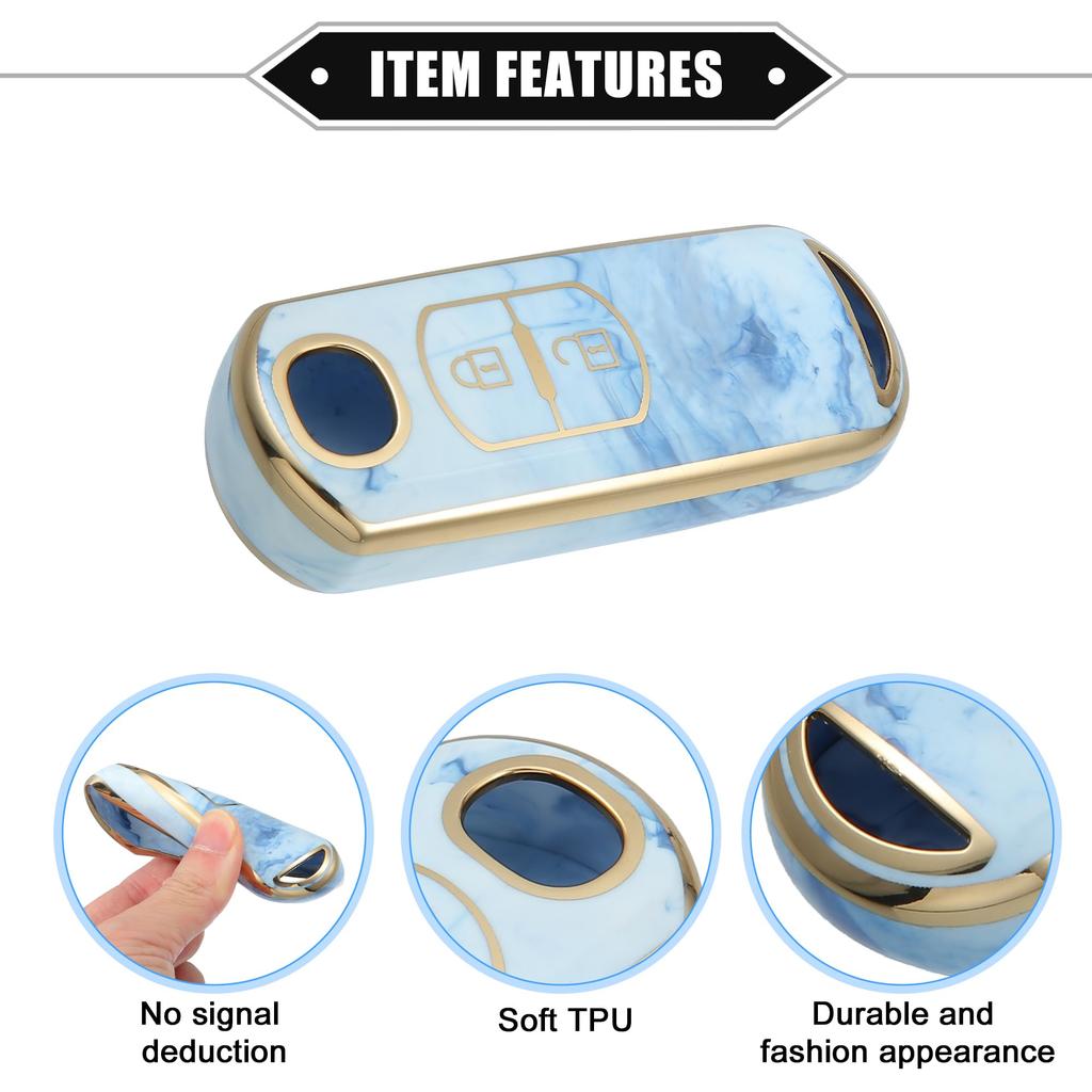 A ABSOPRO Key Fob Cover for Mazda CX-3 CX-4 2 Button Porcelain Pattern Fashion