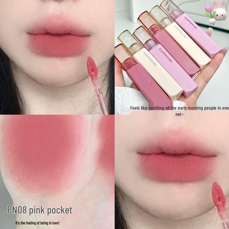 

Cappuvin Art Velvet Matte Cotton Lip Mud: Long-Lasting, Non-Stick, Whitening Nude Lip Glaze.