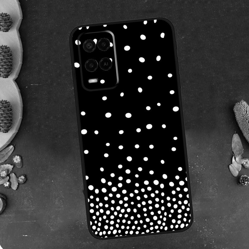 Black And White Polka Dot Case Cover For OPPO Reno 5 Lite A52 A72 A94 A74 A54 A15 A83 A1K A5 A9 A31 A53 2020 Fundas