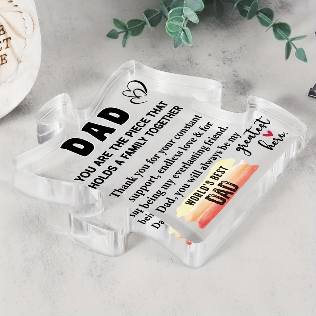 Inspirational Acrylic Decorative Sign - Perfect Thank You Gift for Dad on Father's Day, Birthday & More - Versatile for Bedroom, Kitchen & Living Room