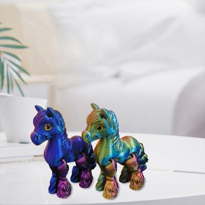 3D Printed Horse Fidget Toy Pony Figurine with Movable Joints Educational Animal Statue Model Desktop Decoration Ornament