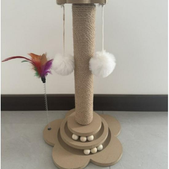 Vertical Kitten Cat Tree with Scratch Board - Durable, Non-Shedding Climbing Frame Toy to Relieve Boredom