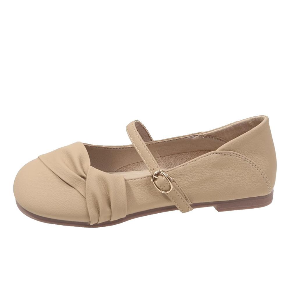 Ladies' New French Mary Jane Shoes with A Small Fragrant Style and Flat Bottom, Evening Style, and Small Leather Shoes