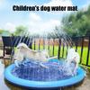 Tapete de Salpicos para Cães Antiderrapante Aspersor Piscina para Cães com Brinquedo Disco Voador Tapete de Brincadeira com Água à Prova de Vazamentos para Exterior Brinquedo Aquático Familiar para Quintal