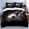 Dynamic Soccer Ball Artwork Bedding Duvet Cover Set  (1*Duvet Cover 2*Pillowcases, Without Duvet Insert)