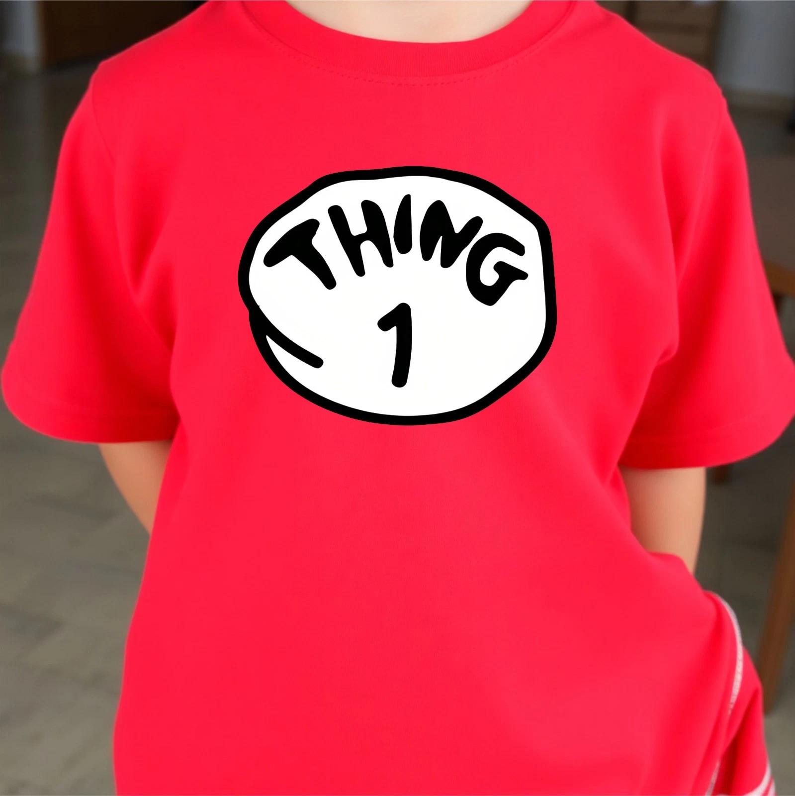 

Personalized Any Text T-shirt Thing 1,2 Red Nose Family Top Kid s Men s Gift Tee S