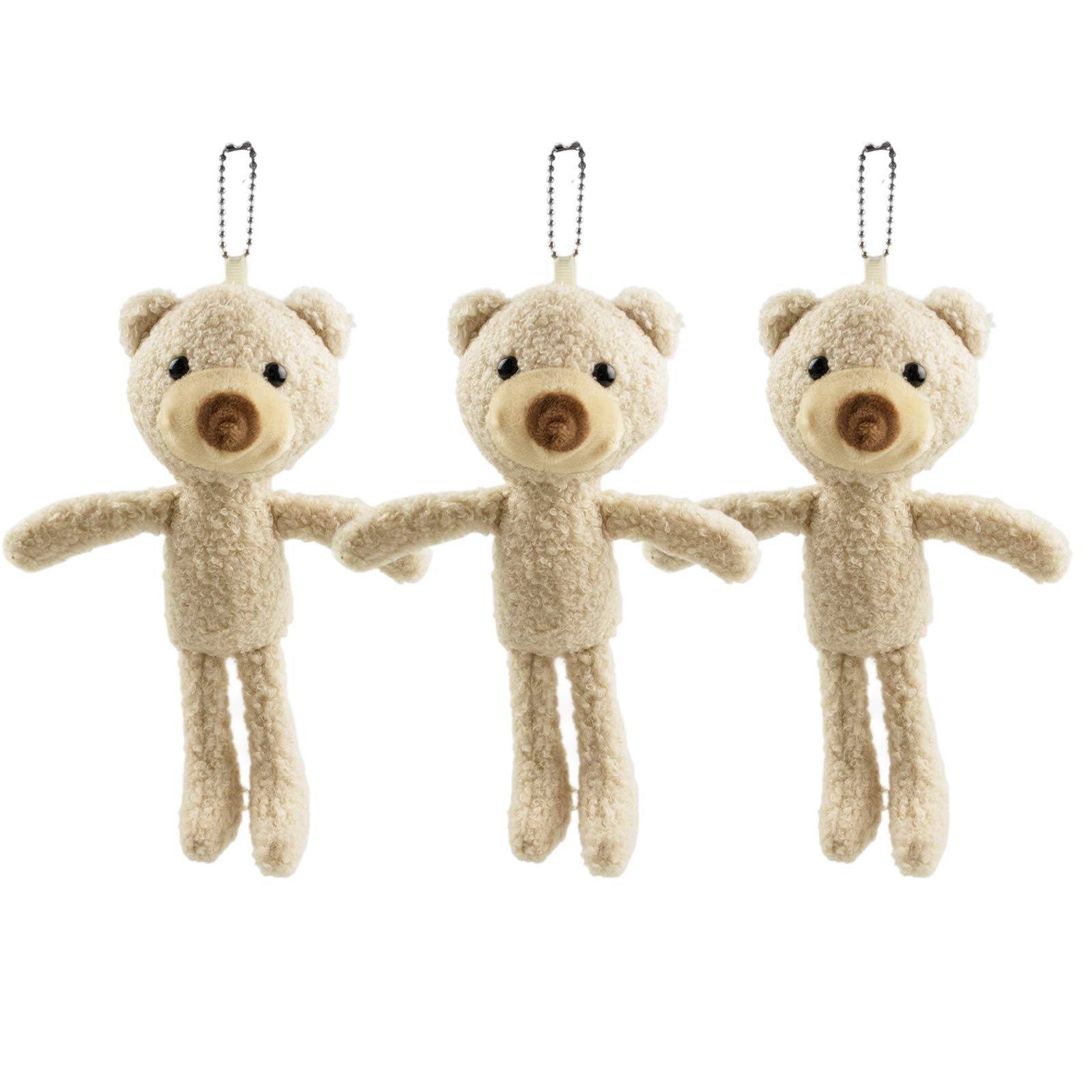 

bear mini stuffed animal soft to the cute metal strap included set of [kinokoo] Pendant, mascot, touch, accessory, (20cm, 3)