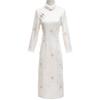 New Chinese Cheongsam 1011 New Improved Young Girl Fleece Thickened Daily Dress Long Sleeves Autumn and Winter